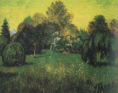Vincent Van Gogh Public Park with Weeping Willow :The Poet's Garden i (nn04) Norge oil painting art